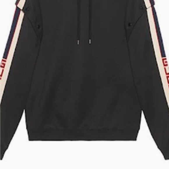 Men’s Gucci web accent hoodie size XL removable sleeves made in Italy - Picture 7 of 14